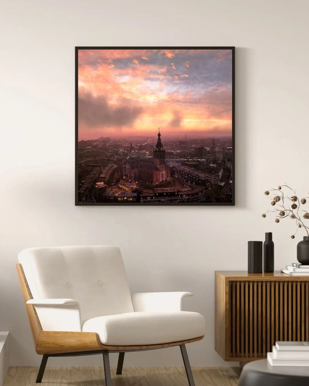 Luxe Aluminium Fotolijst (Mat Zwart) — luchtfoto Nijmegen, afbeelding 3