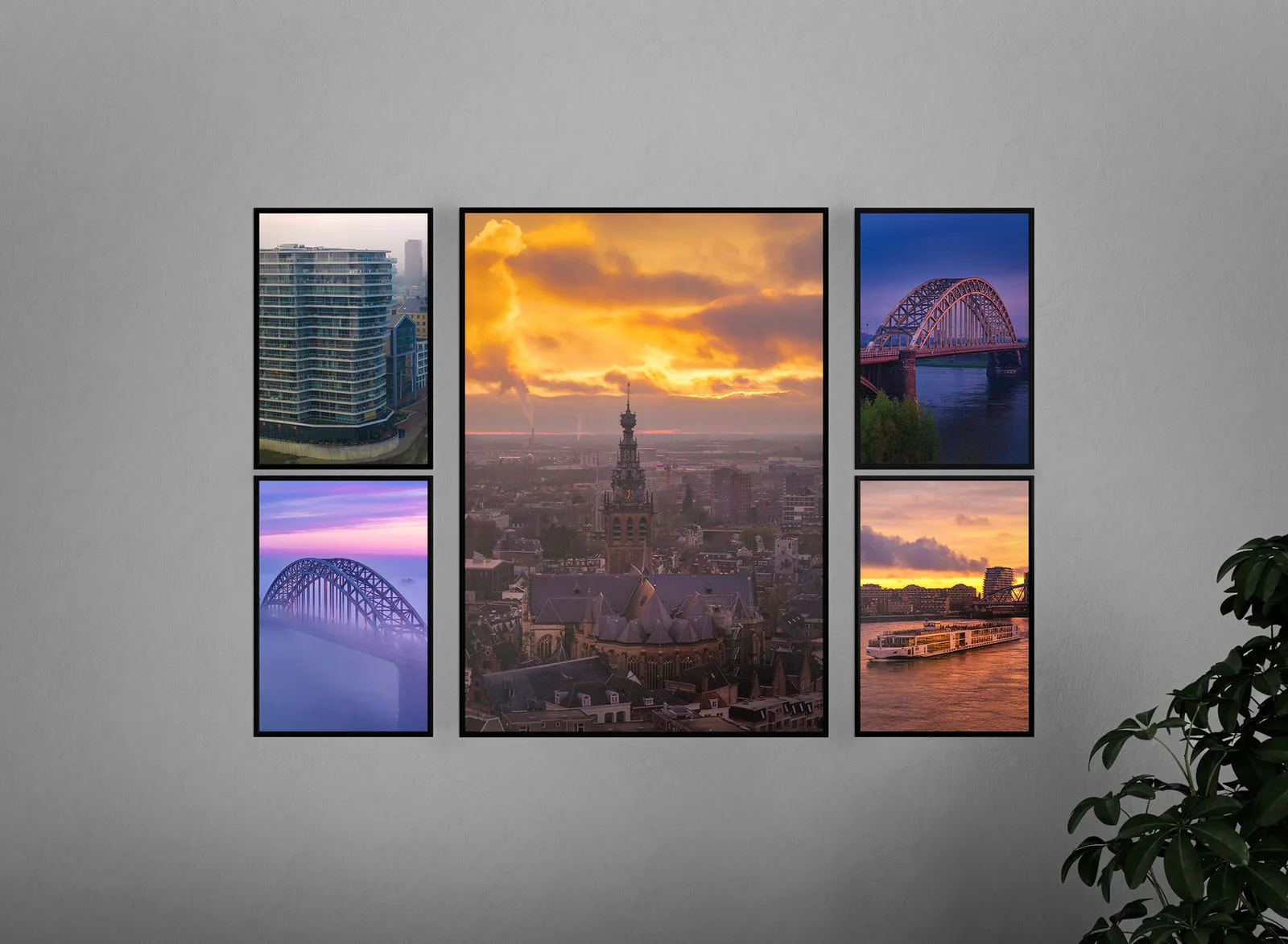 Luxe Aluminium Fotolijst (Mat Zwart) — luchtfoto Nijmegen, afbeelding 4