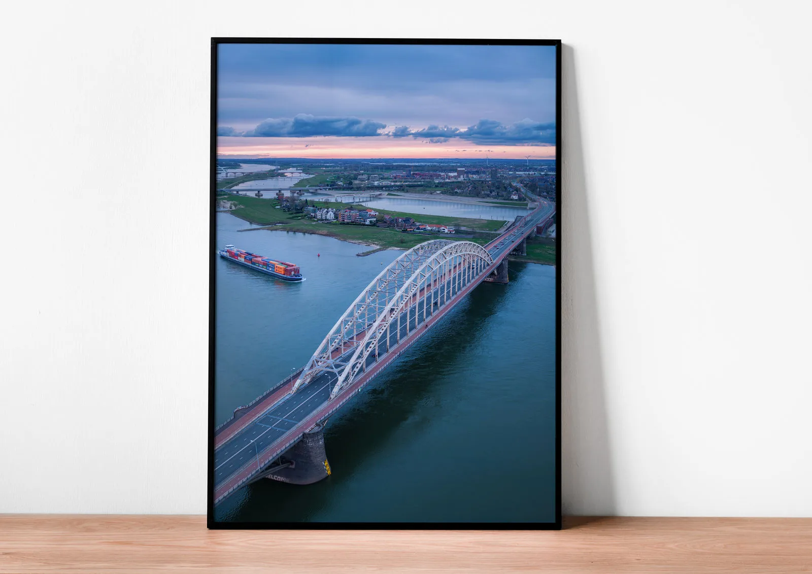 Luxe Aluminium Fotolijst (Mat Zwart) — luchtfoto Nijmegen, afbeelding 8