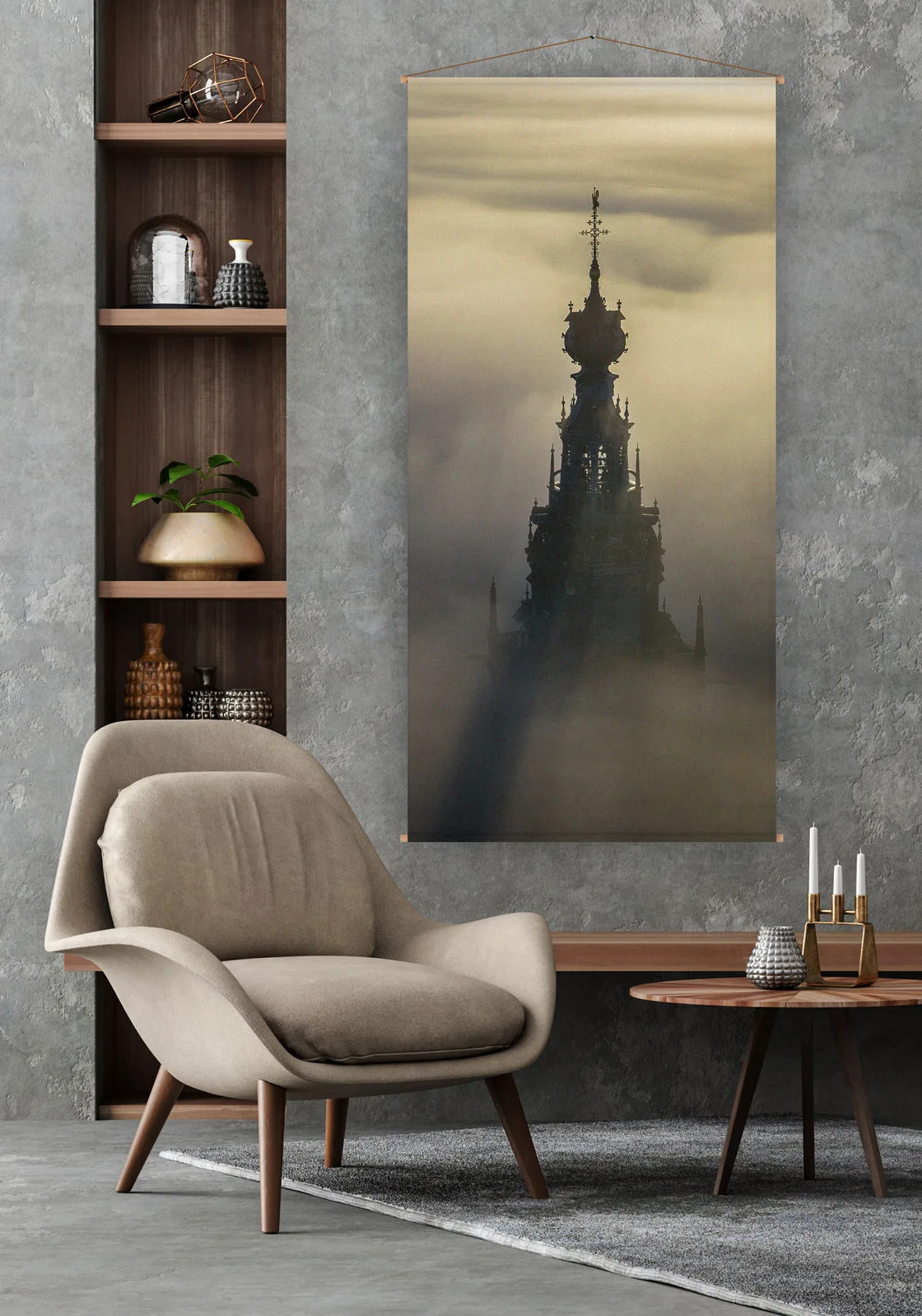 Textielposter met stokken van beukenhout — luchtfoto Nijmegen, afbeelding 3