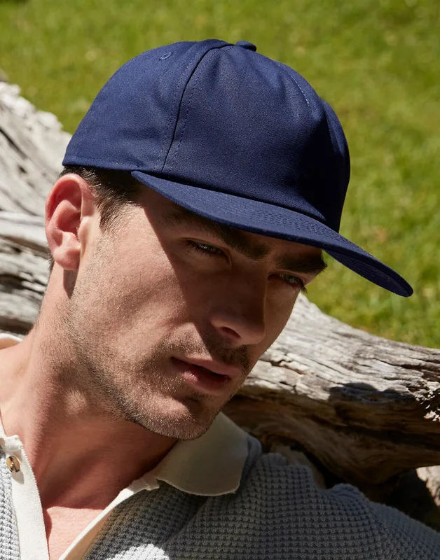 Beechfield Ongevoerde 5-panel pet van biologisch katoen