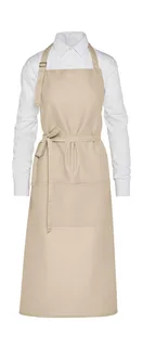 SG Accessories AMSTERDAM recycled bib apron with pocket in Natural, voorkant