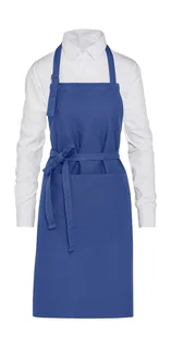 SG Accessories LISBON heavyweight organic cotton bib apron with pocket in Royal Blue, voorkant