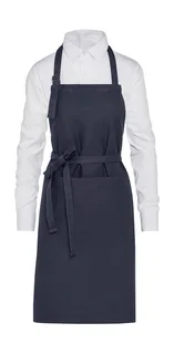 SG Accessories LISBON heavyweight organic cotton bib apron with pocket in Navy, voorkant