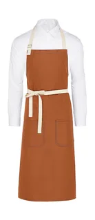 SG Accessories SANTORINI bib apron with contrast and pocket in Burnt Orange, voorkant