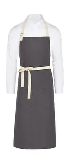 SG Accessories SANTORINI bib apron with contrast and pocket in Grey, voorkant
