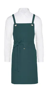 SG Accessories PROVENCE bib apron with crossover straps, eyelets and pocket in Enamel Blue, voorkant