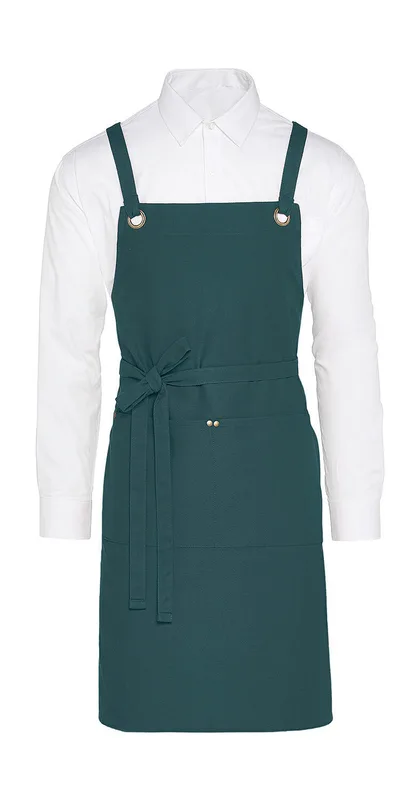 SG Accessories PROVENCE bib apron with crossover straps, eyelets and pocket