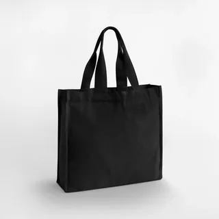 Westford Mill Chevron Handle Shopper in Black, voorkant