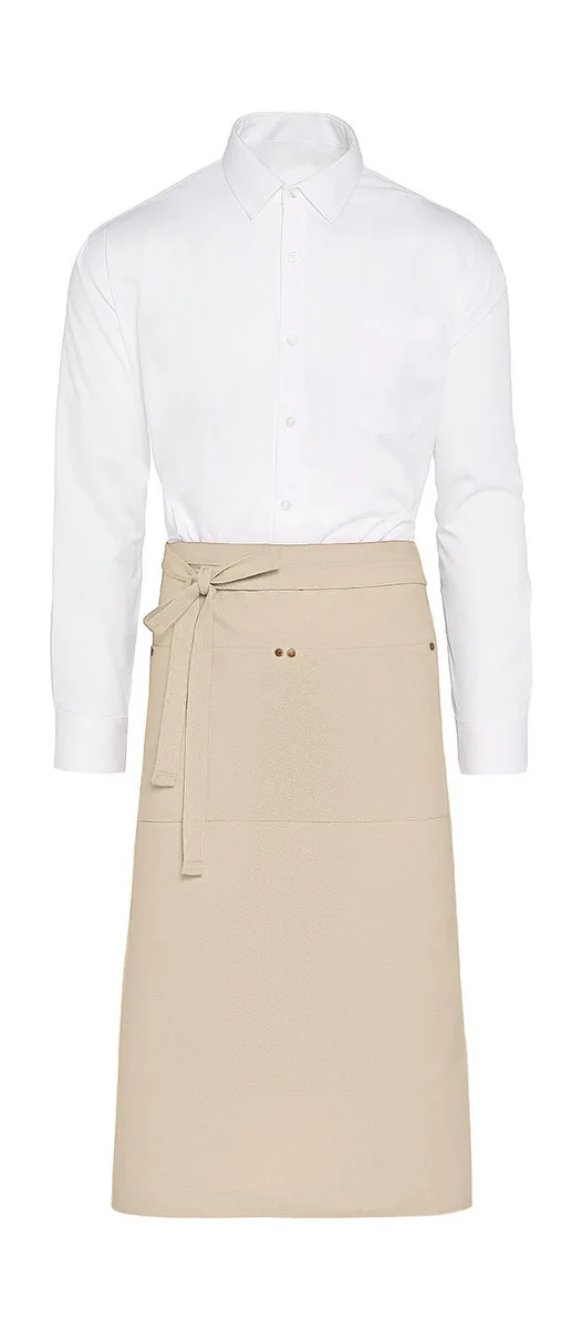 SG Accessories PROVENCE bistro apron with pocket in Natural, voorkant – te bedrukken met jouw logo of tekst