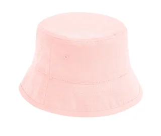Beechfield Kids' organic cotton bucket hat in Powder Pink, voorkant