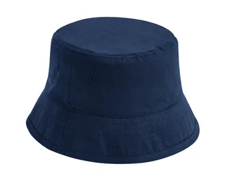 Beechfield Kids' organic cotton bucket hat in Navy, voorkant