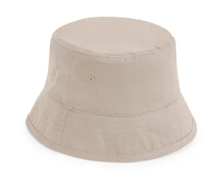 Beechfield Kids' organic cotton bucket hat in Sand, voorkant