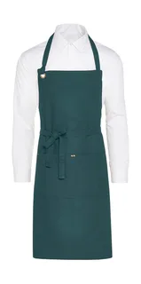 SG Accessories PROVENCE bib apron with eyelets and pocket in Enamel Blue, voorkant