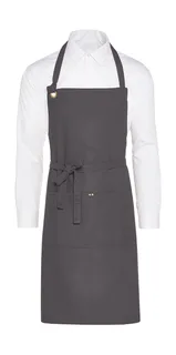 SG Accessories PROVENCE bib apron with eyelets and pocket in Grey, voorkant