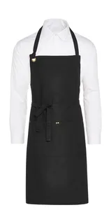 SG Accessories PROVENCE bib apron with eyelets and pocket in Black, voorkant