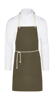 SG Accessories CORSICA corduroy halterschort met zak in Olive, voorkant