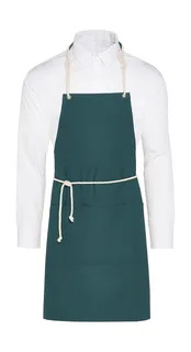 SG Accessories CORSICA corduroy halterschort met zak in Enamel Blue, voorkant