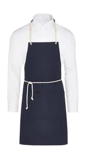 SG Accessories CORSICA corduroy halterschort met zak in Navy, voorkant