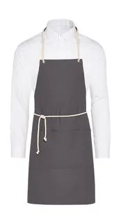SG Accessories CORSICA corduroy halterschort met zak in Grey, voorkant