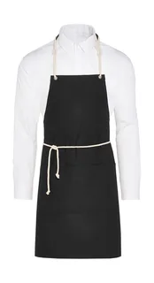SG Accessories CORSICA corduroy halterschort met zak in Black, voorkant