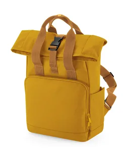 Bagbase Gerecyclede mini roll-top rugzak met dubbele handgreep in Mustard, voorkant