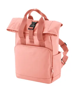 Bagbase Gerecyclede mini roll-top rugzak met dubbele handgreep in Blush Pink, voorkant