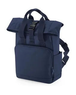 Bagbase Gerecyclede mini roll-top rugzak met dubbele handgreep in Navy Dusk, voorkant