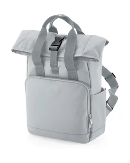 Bagbase Gerecyclede mini roll-top rugzak met dubbele handgreep in Light Grey, voorkant