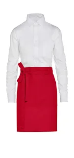SG Accessories BRUSSELS short recycled bistro apron with pocket in Red, voorkant