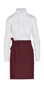 SG Accessories BRUSSELS short recycled bistro apron with pocket in Burgundy, voorkant