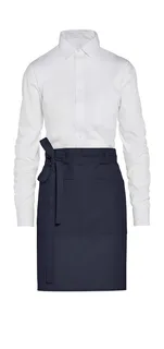 SG Accessories BRUSSELS short recycled bistro apron with pocket in Navy, voorkant