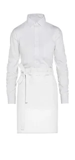SG Accessories BRUSSELS short recycled bistro apron with pocket in White, voorkant