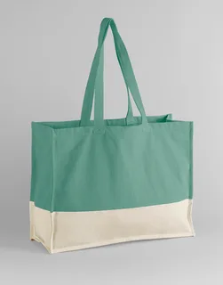 Westford Mill EarthAware® Organic Contrast Shopper in Sage Green/Natural, voorkant