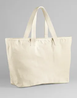 Westford Mill Grote zware canvas shopper in Natural, voorkant