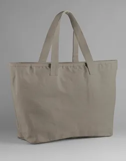 Westford Mill Grote zware canvas shopper in Mushroom, voorkant