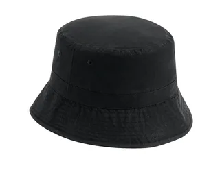 Beechfield Recycled polyester bucket hat in Black, voorkant