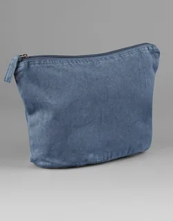 Westford Mill Garment-dyed accessory bag in Vintage Denim, voorkant