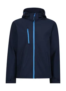 Regatta Professional Venturer 3-laags softshell jack met capuchon in Navy/French Blue, voorkant