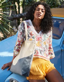 Westford Mill Organic Cotton Wave Print Maxi Tote – foto 1