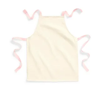 Westford Mill Fairtrade katoenen kinderhobbyschort in Natural/Pastel Pink, voorkant