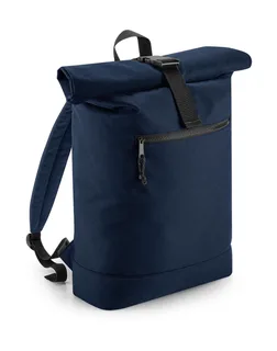 Bagbase Recycled roll-top backpack in Navy, voorkant