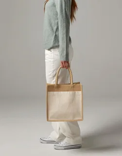 Westford Mill Starched jute midi shopper with cotton pocket – foto 2