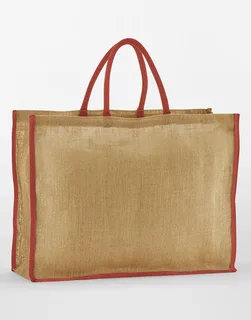 Westford Mill Natural Starched Jute Market Shopper in Natural/Orange Rust, voorkant