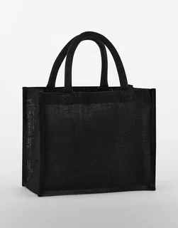 Westford Mill Natural Starched Jute Midi Tote in Black/Black, voorkant
