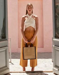 Westford Mill Natural Starched Jute Midi Tote – foto 1