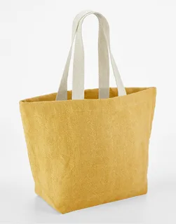 Westford Mill Soft washed jute beach bag in Saffron, voorkant