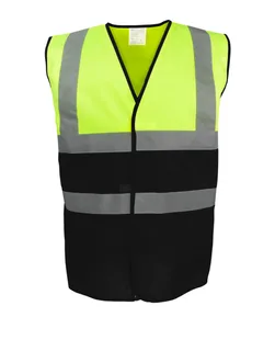 Yoko Tweekleurig hi-vis hesje in Fluo Yellow/Black, voorkant
