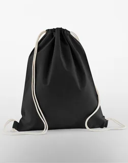 Westford Mill Organic Cotton InCo. Gymsac in Black, voorkant