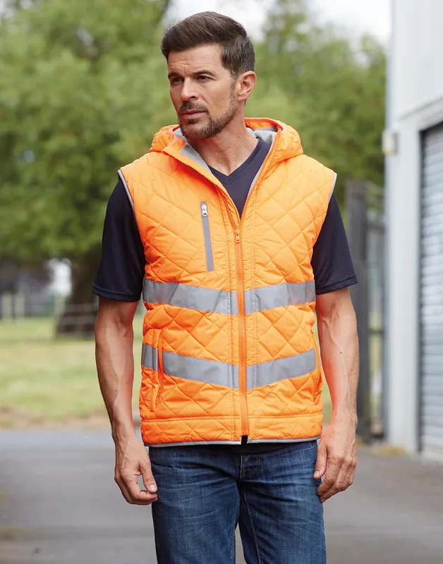 Yoko Fluo Kensington bodywarmer met capuchon